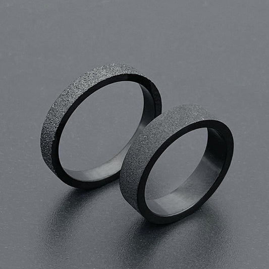 Ornament Titanium Steel Black Matte Simple Rings