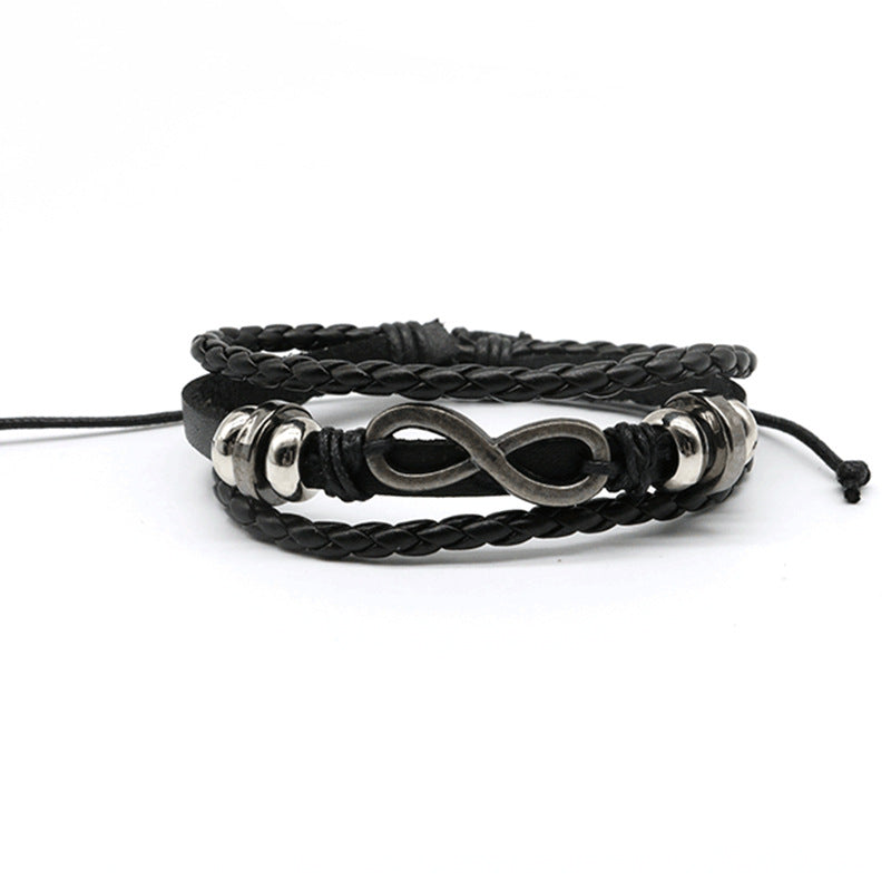 Evil Costume Feather Ghost Head Leather Bracelets