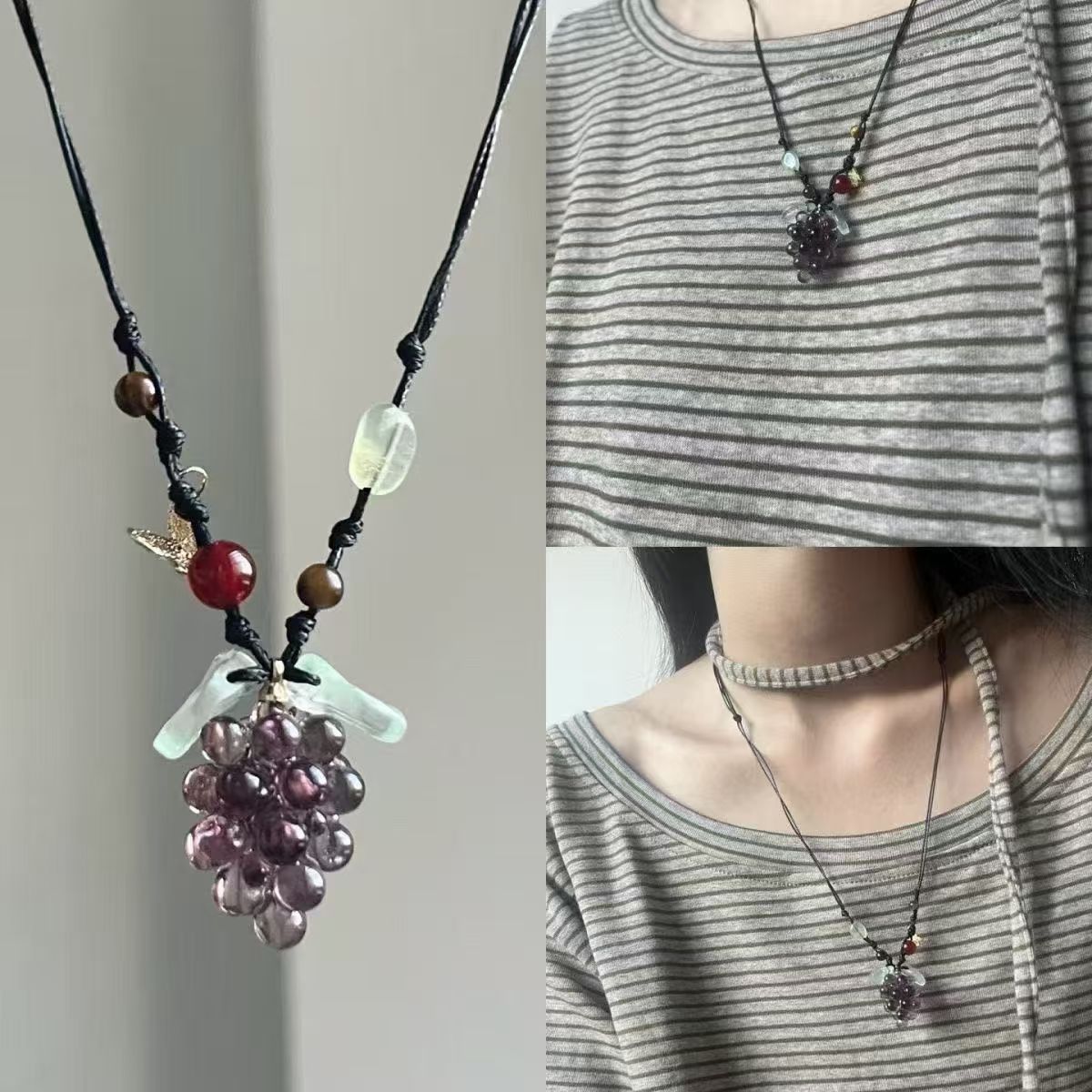 Bohemian Vintage Grape Niche High Sense Necklace