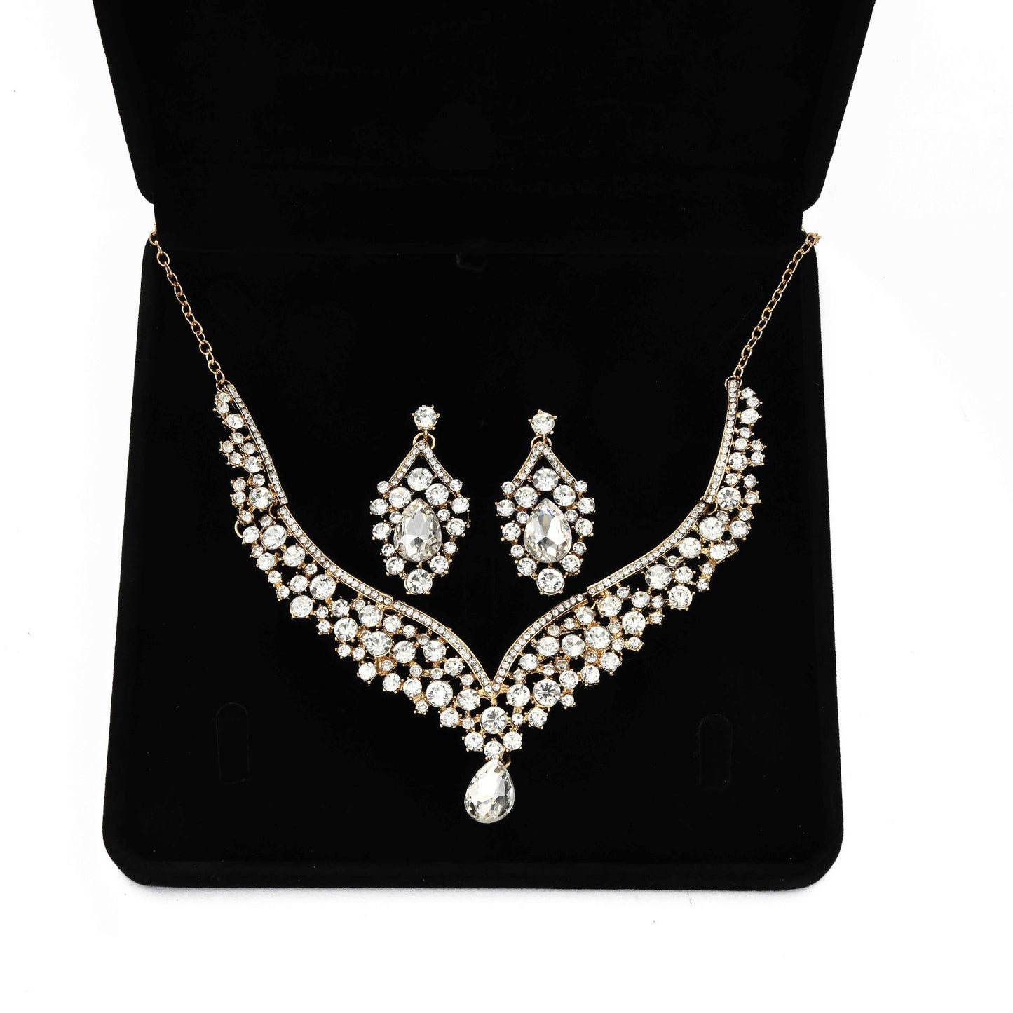 Bride Wedding Two-piece Exquisite Rhinestone Suite Necklaces