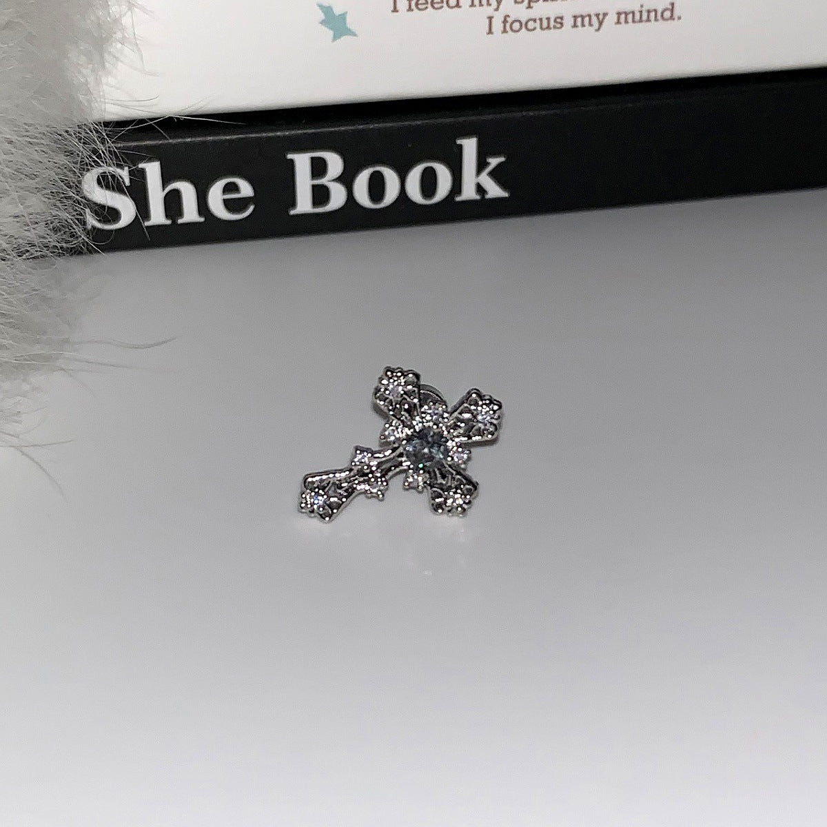 Ear Bone Female Titanium Steel Saturn Zircon Pin Dark Earrings