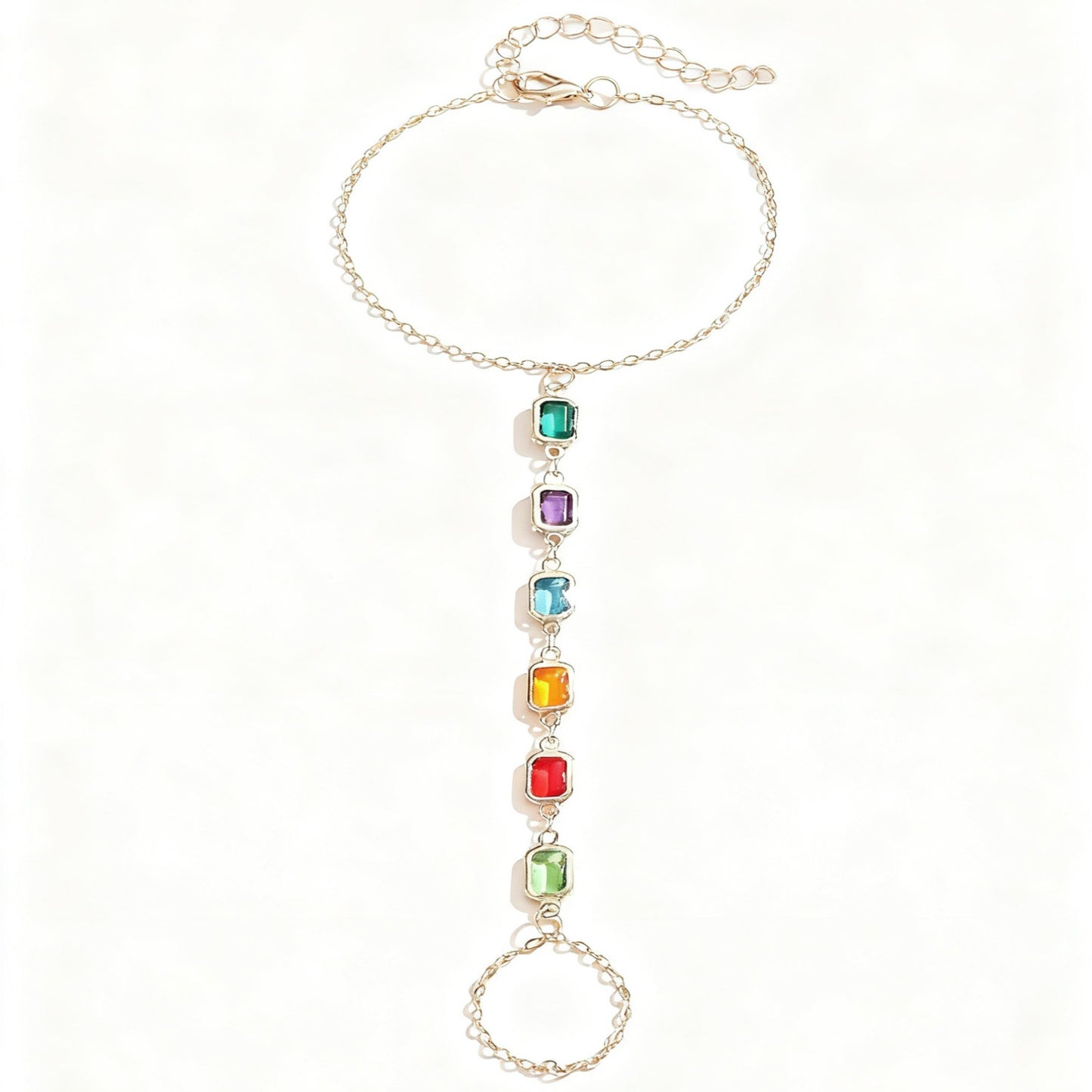 Zircon Square Colorful Diamond Personality Trend Simple Bracelet