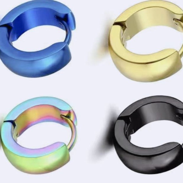 Women's & Men's Fashion Titanium Steel Glossy Simple Piercing Ear Buckle