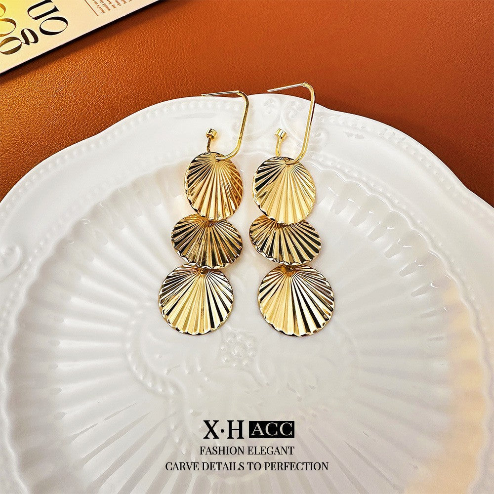 Fashionable Metal Texture Light Luxury Simple Earrings