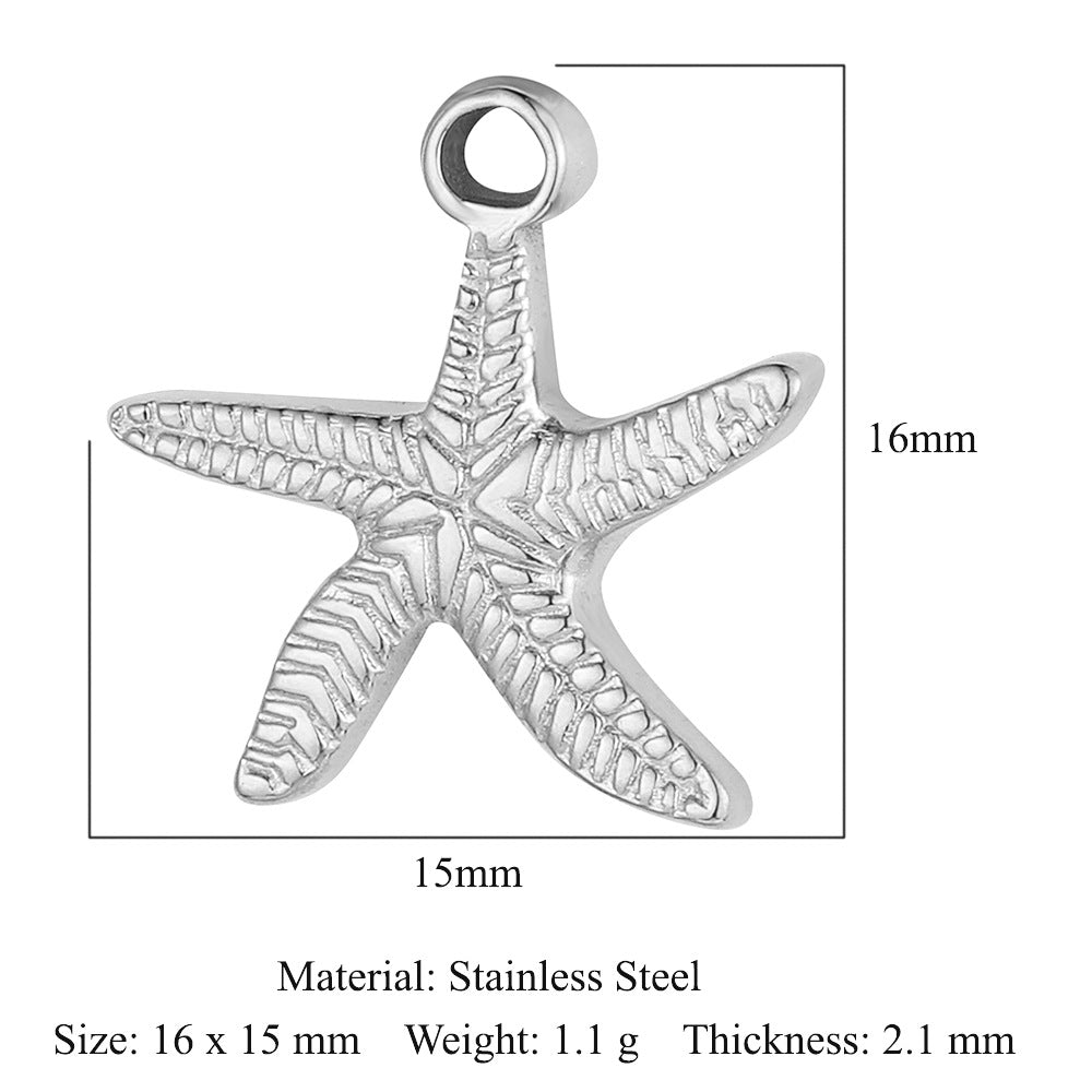 French Retro Titanium Steel Starfish Fishtail Ornament Accessories Dolphin Pendants