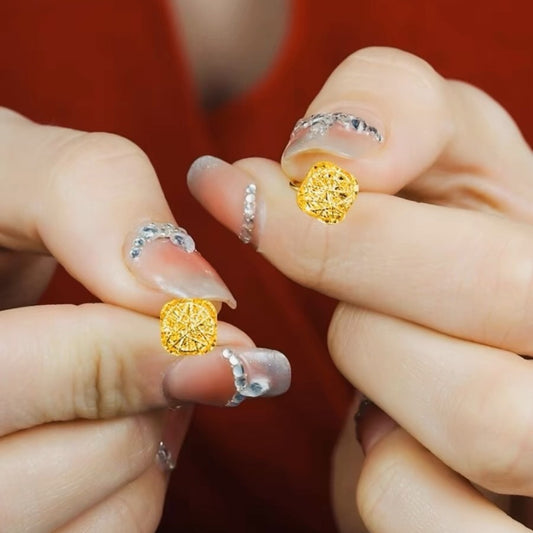 Gold Super Flash Brushed Small Sugar Rings