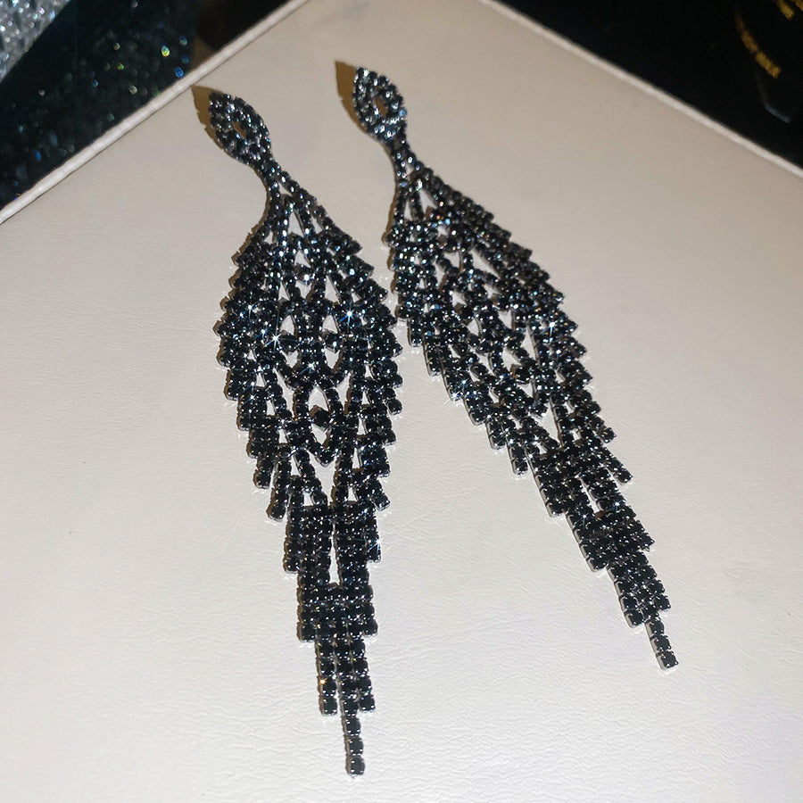 Women's Sier Diamond Tassel Light Luxury High-grade Simple Rings