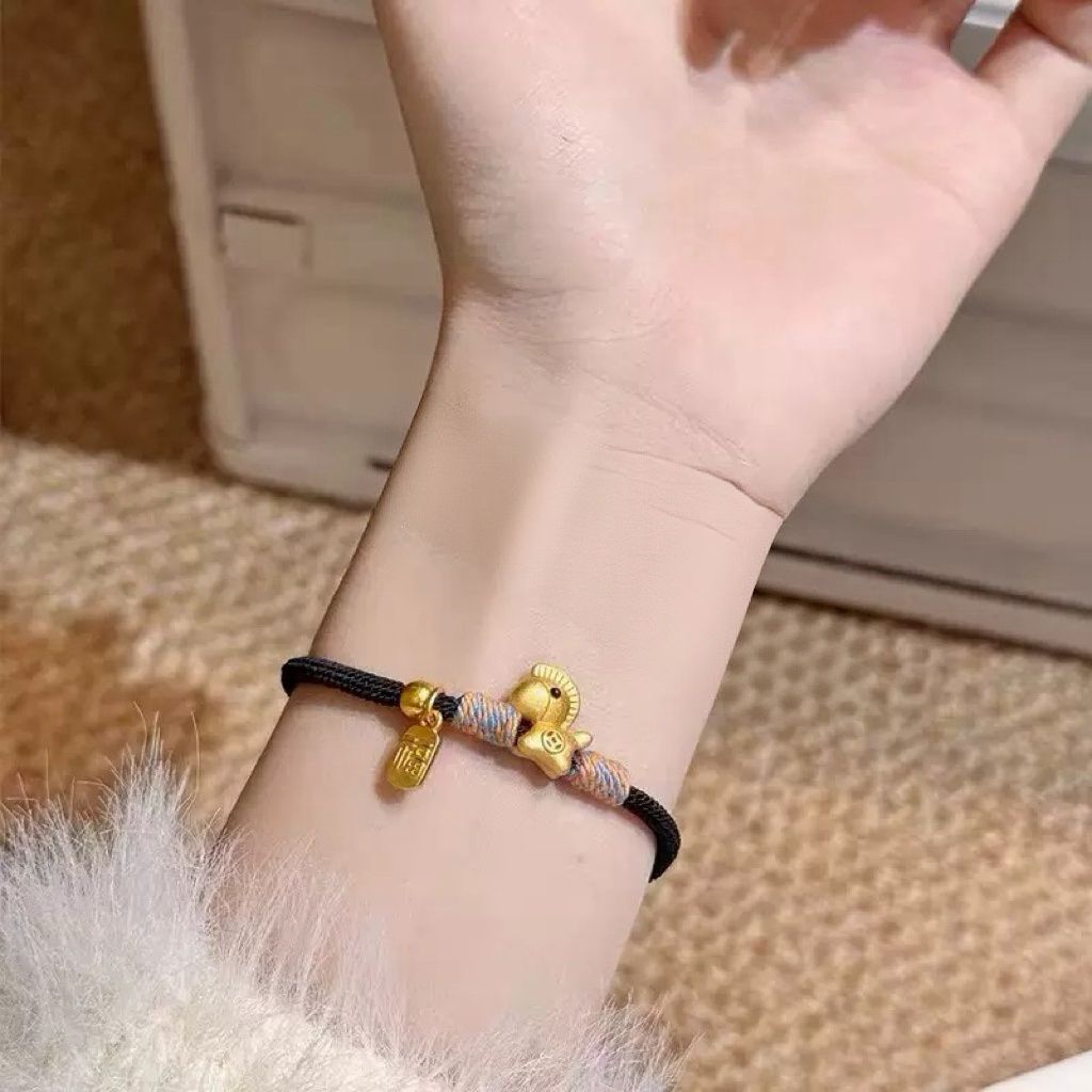 Women's & Men's Rich Pony Ancient French Horse Life Red Rope Hand Strap Bracelet