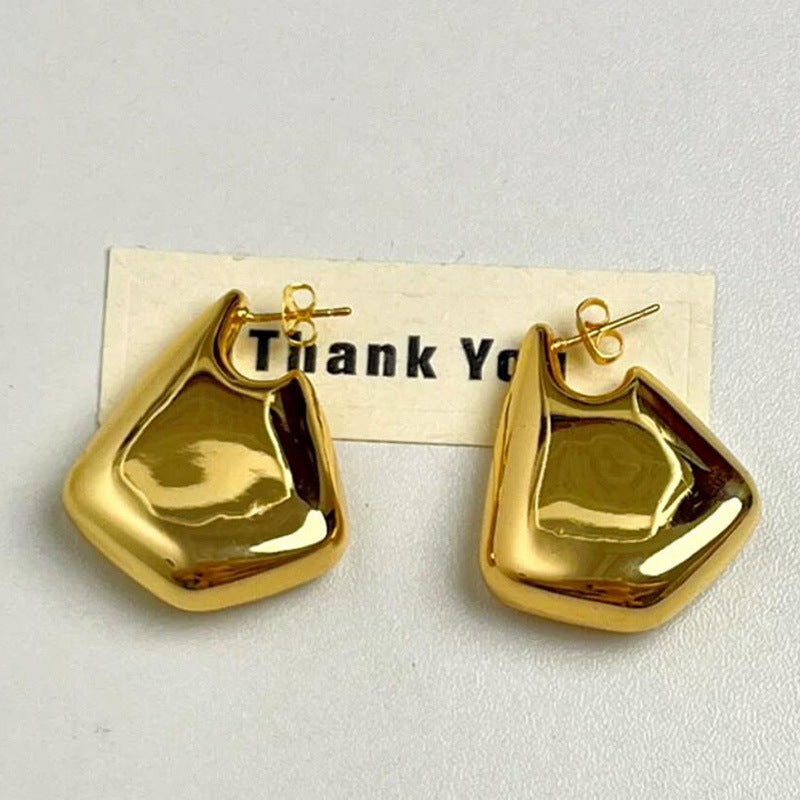 Fashion Metallic Geometric Glossy Irregular Personalized Earrings