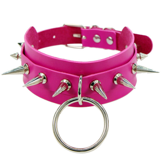 O-shaped Collar Nightclub Bar Street Shot Rivet Pointed Necklaces