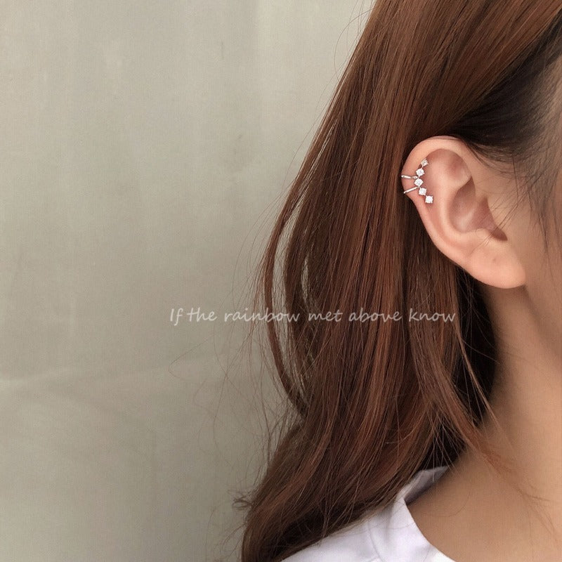 Clip Without Pierced Female Frosty Style Unique Auricular Needle Stud Earrings