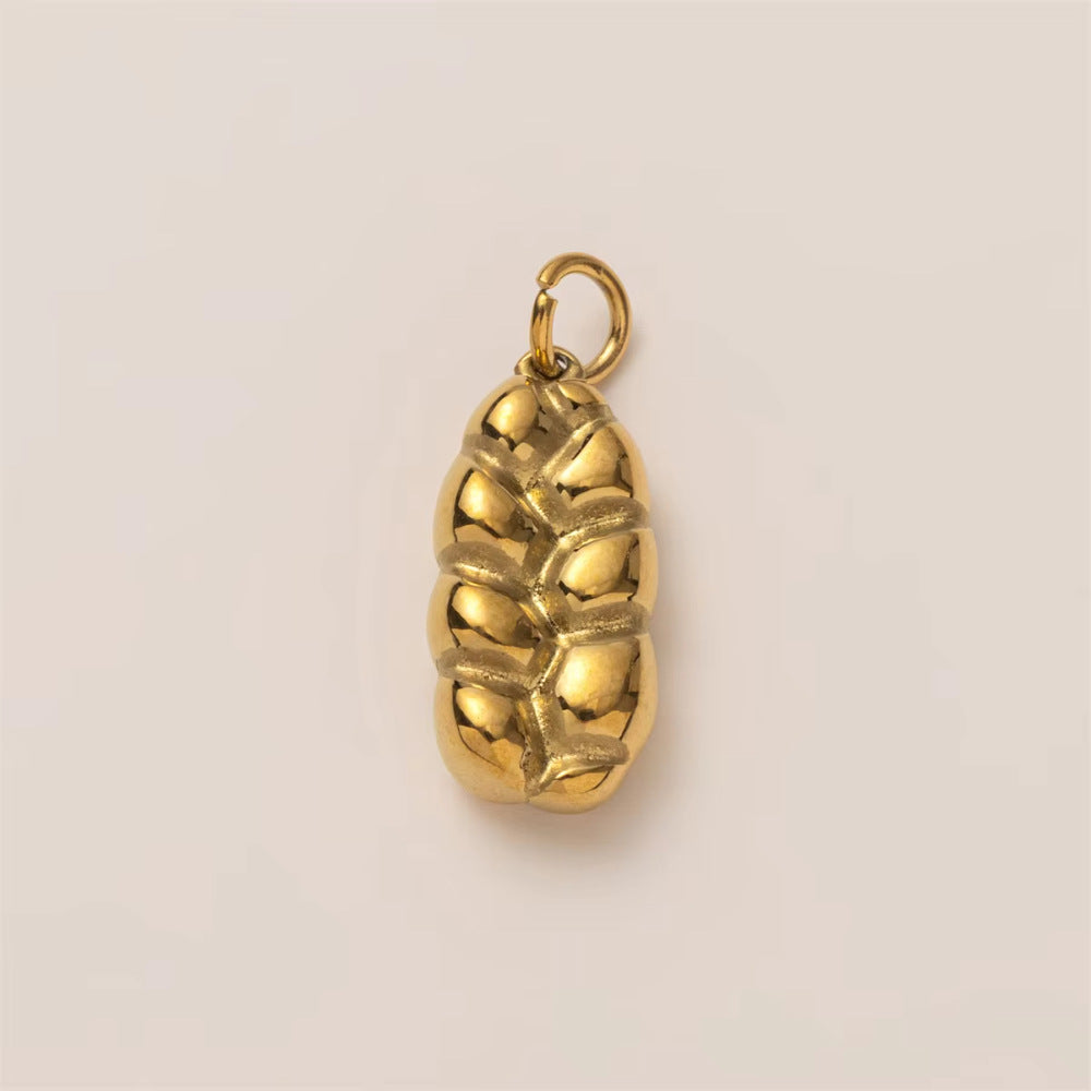 Mushroom Parts Vacuum Plating Gold Color Pendants