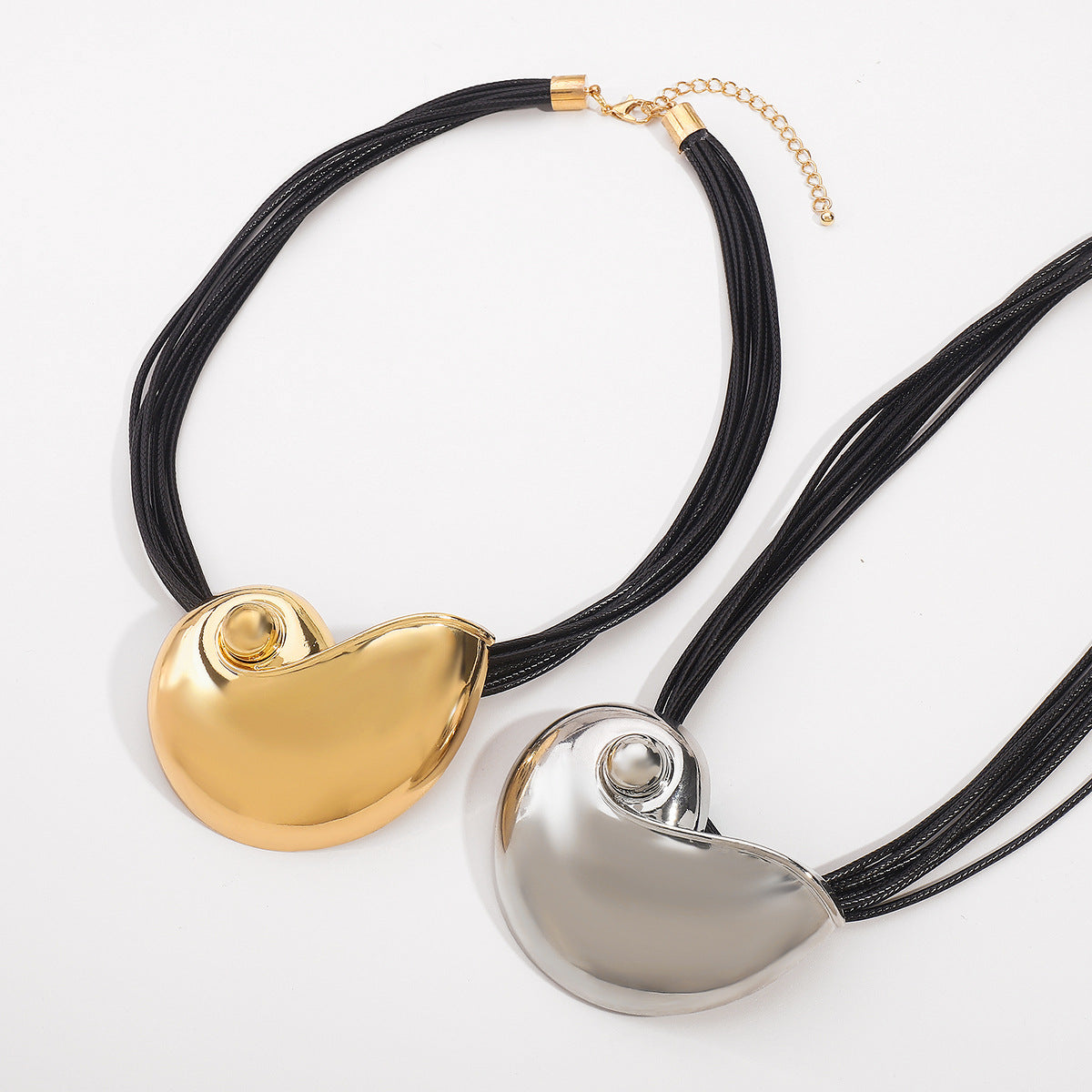 Conch Neck Trendy Exaggerated Geometry Wax Line Ocean Necklace