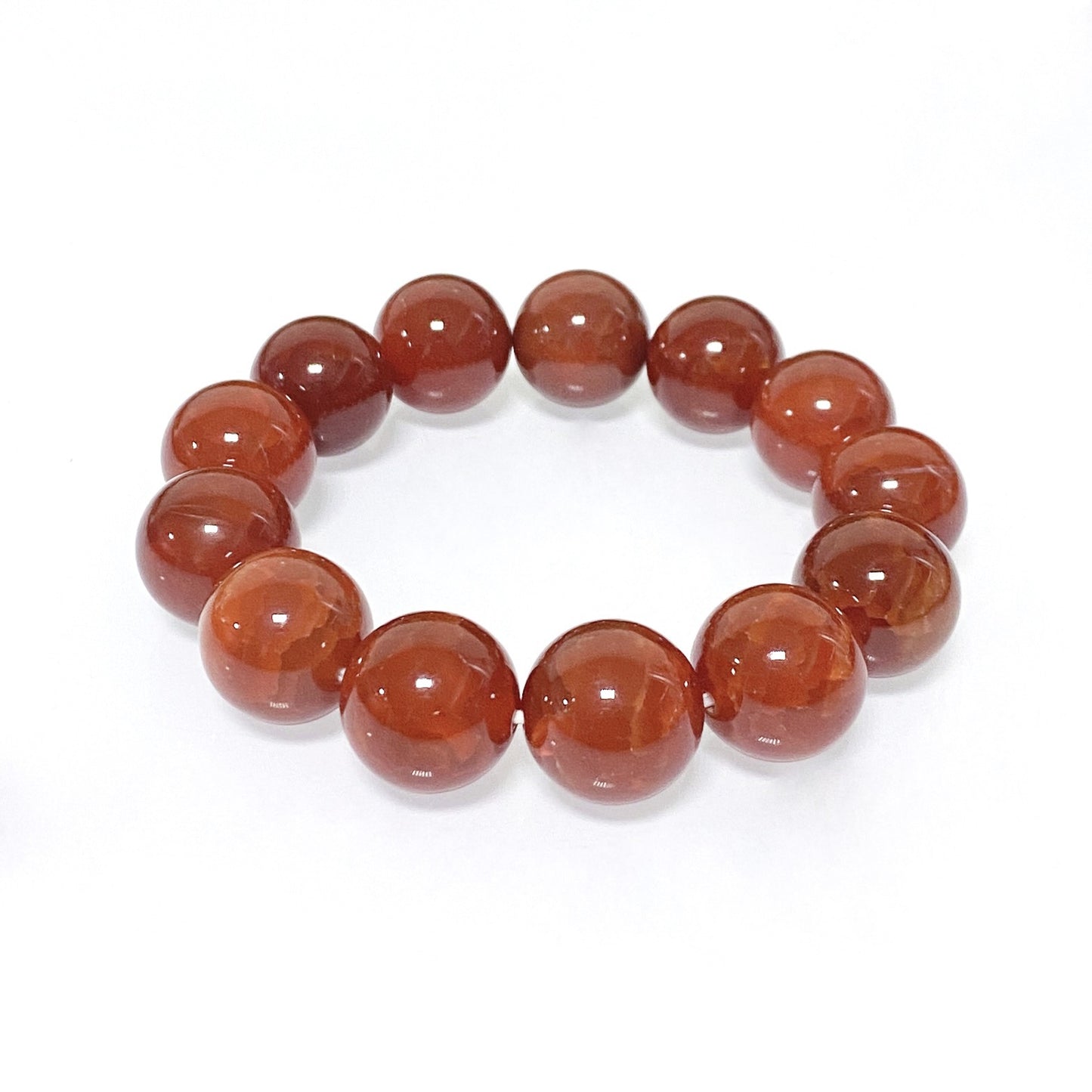 Women's & Men's Dragon Pattern Agate Single Circle Round Beads Life Scale Texture Bracelet