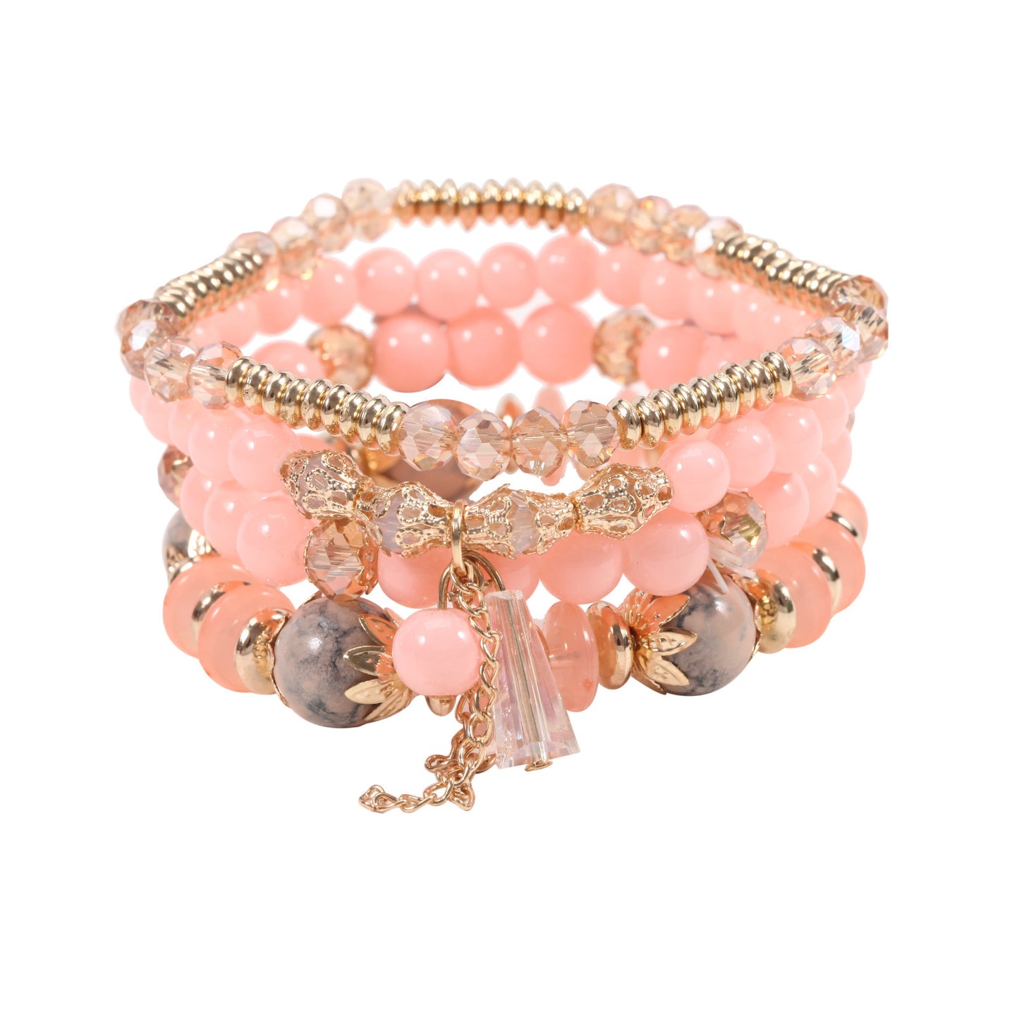 Bohemian Crystal Four Glass Elastic Exquisite Bracelet