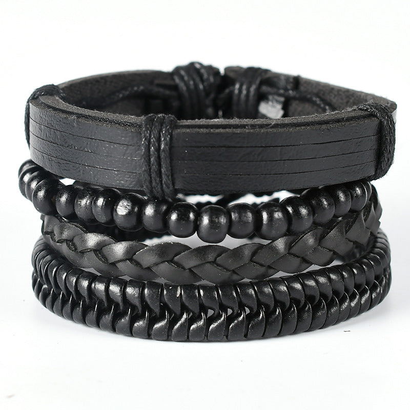 Women's & Men's Ornament Simple Hand Woven Rope Leather Bracelets