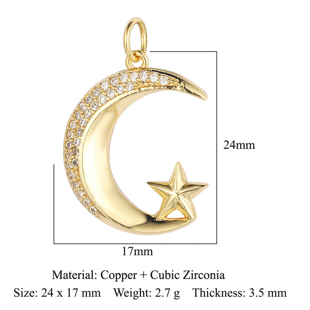 Copper Zircon Ornament Accessories Cross Love Pendants