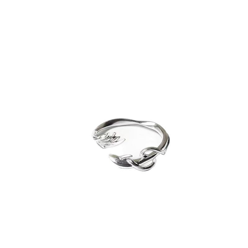 Pisces Wave Couple Sier Minority Simple Valentine's Ring