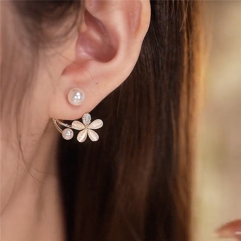 Diamond Fashion Star Moon Personality Tassel Ear Clip Stud Earrings