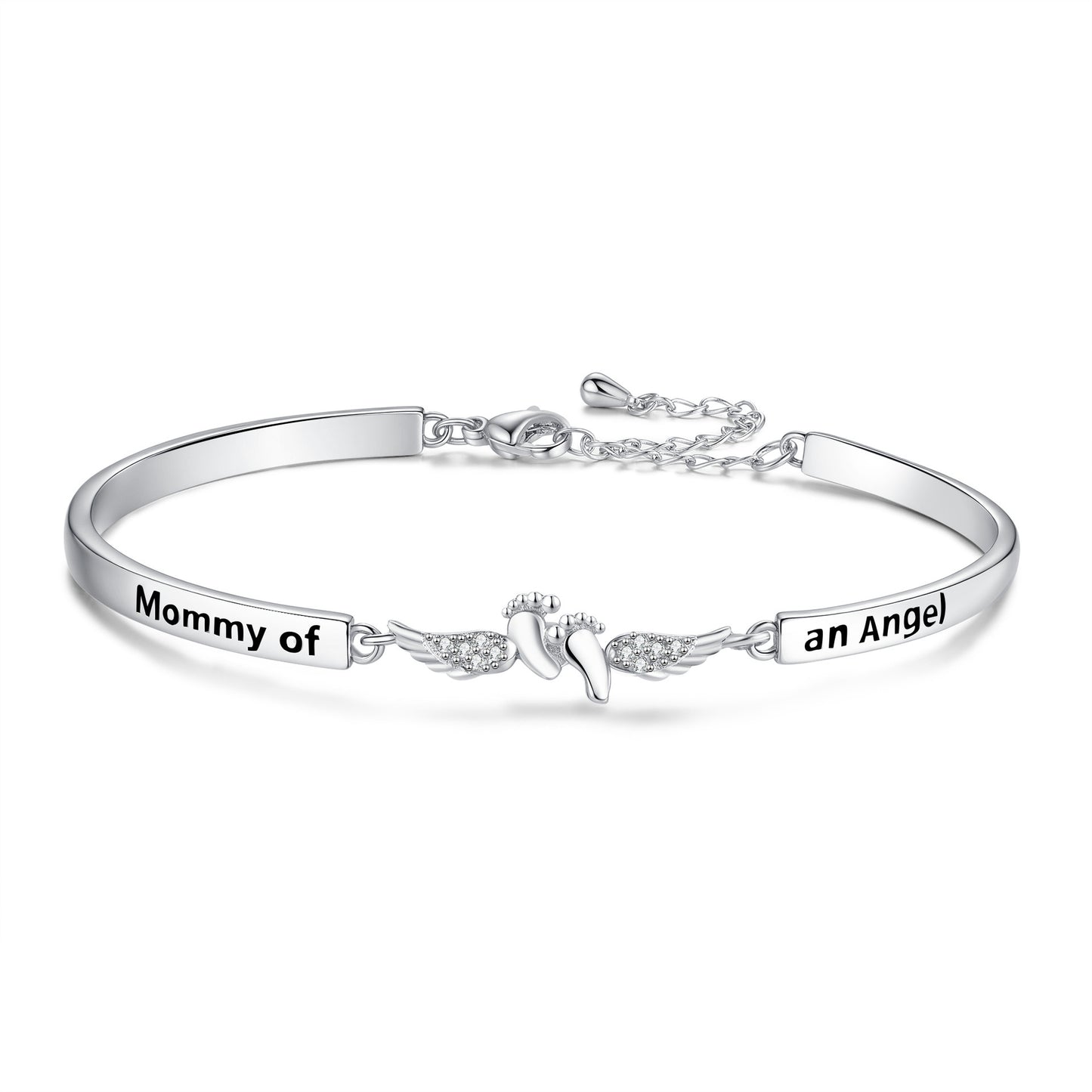 Wireless Angel Foot Love Lettering Female Bracelet