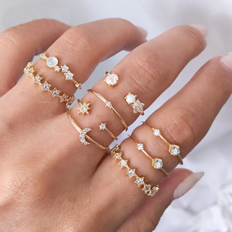 Snake Set Hollow Chain Cross Twist Rings