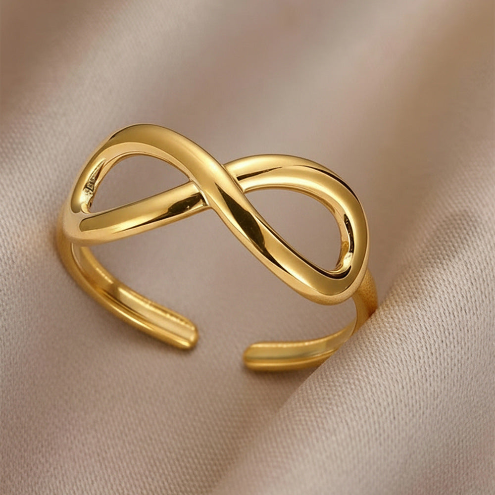 Little Finger Design Geometric Open Stainless Steel Gold-plated Rings