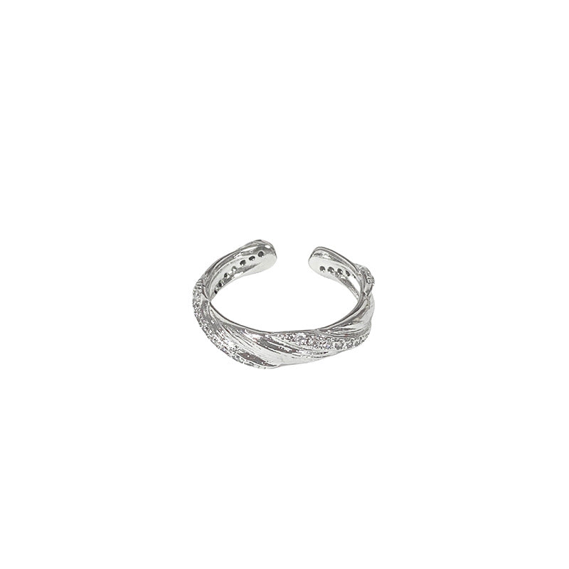 Women's Retro Brushed Fine Wide Light Luxury Rings