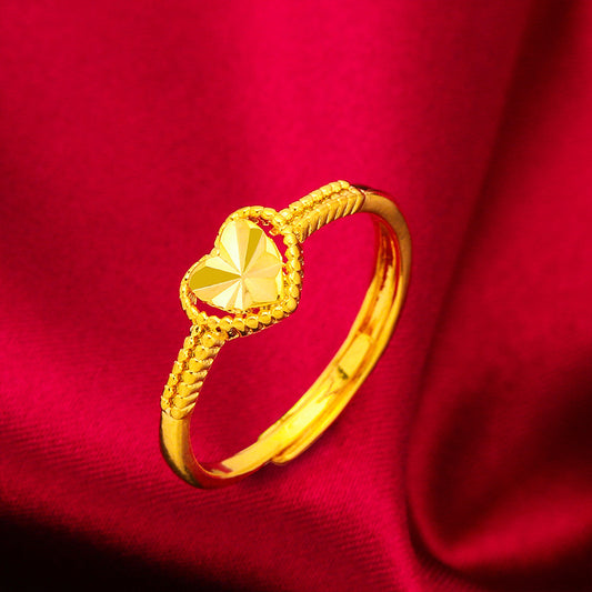 Women's Gold Jewelry Vietnam Placer Various Open Love Heart Rings