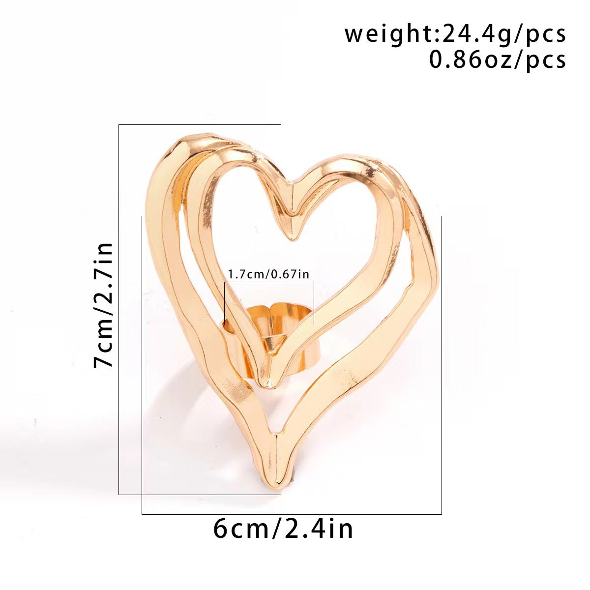 Sweet Cool Style Metal Big Love Rings