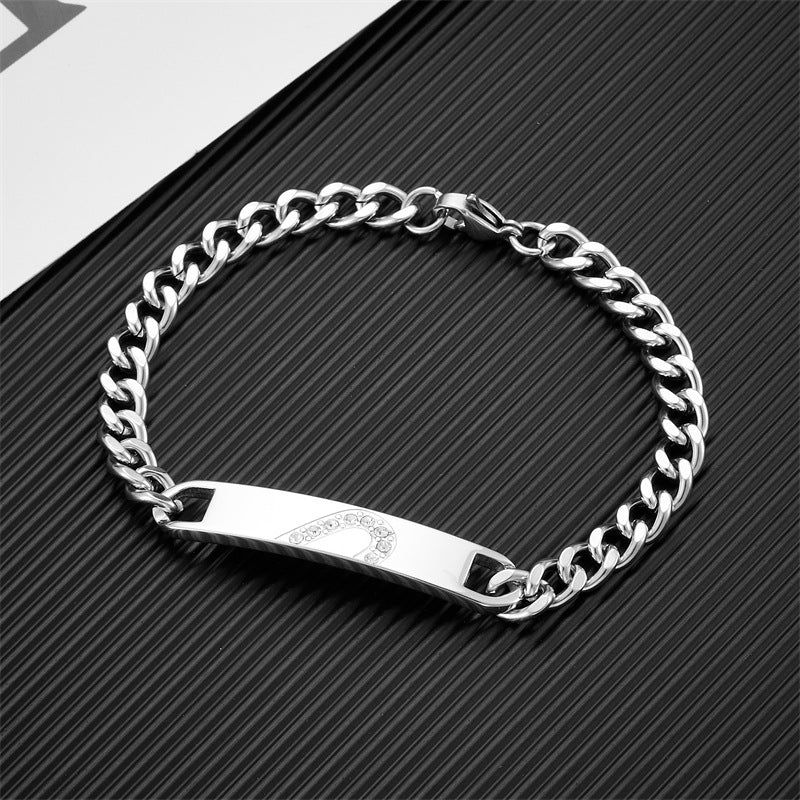 Men's Medical Logo Titanium Steel Simple Stylish Bracelets