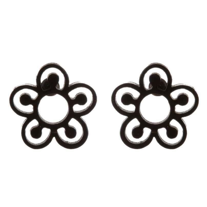 Lotus Ear Bone Hollow Origami Stainless Stud Earrings