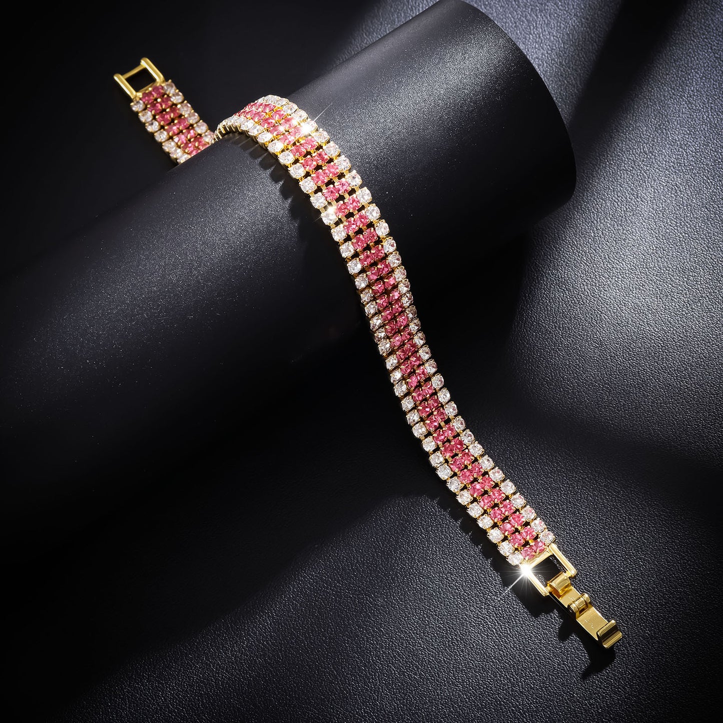 Women's Luxury Roman Crystal Gold Simple Full Diamond Bracelets