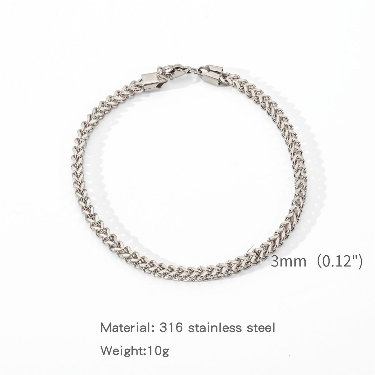 Fashion Thick Straps Titanium Steel Four-sided Geometric Positive Negative Bracelet