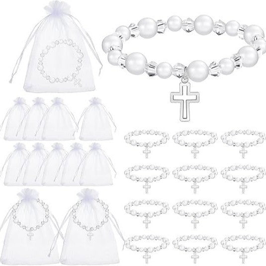 Base Pink Imitation Glass Pearl Ball Bracelet