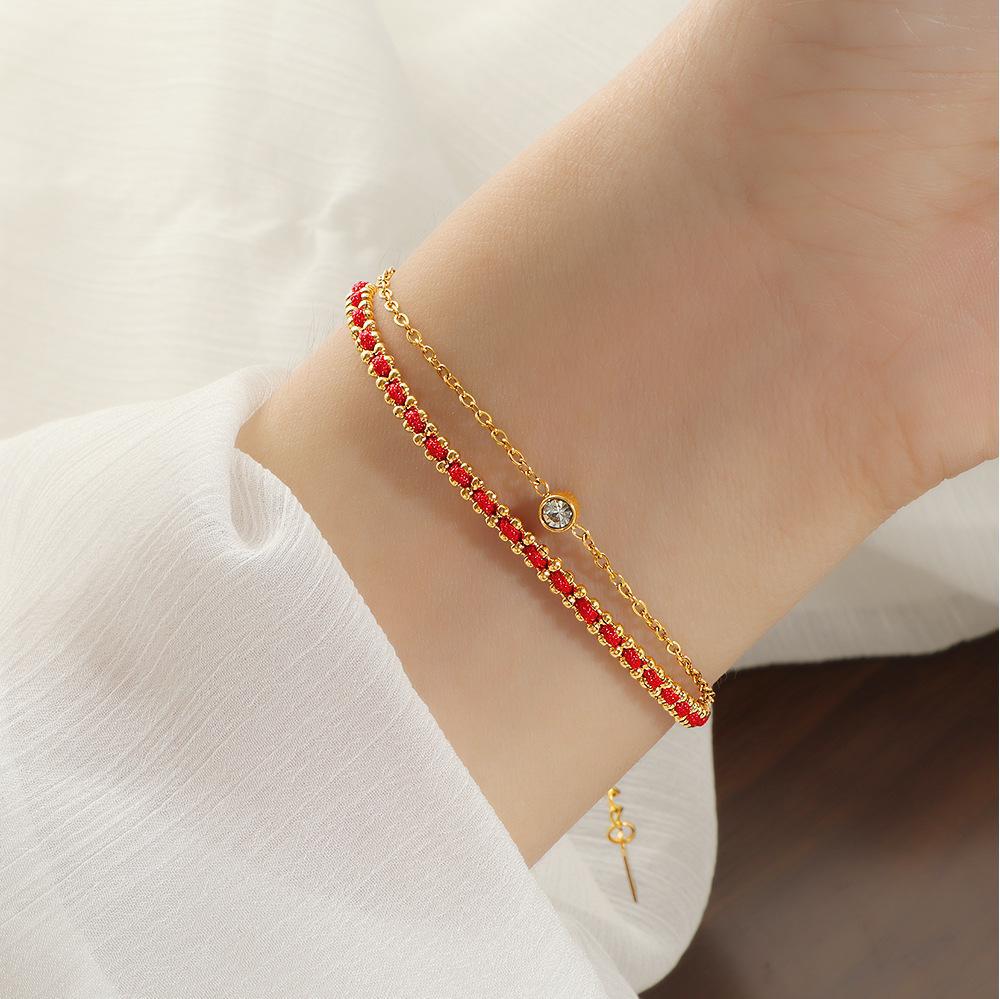 Life Red Rope Design Simple Fashionable Light Luxury Bracelet