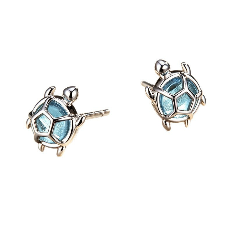 Women's Ocean Style Cute Turtle Small Delicate Stud Earrings