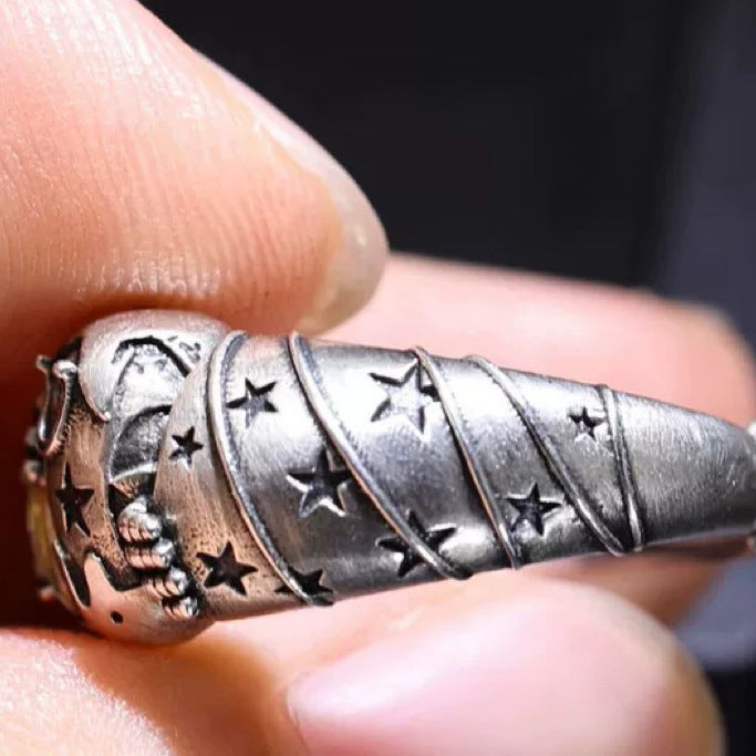 Men's Adventure Drag Racing Wild Lang Johnny Tooth Impression Personality Trend Rings