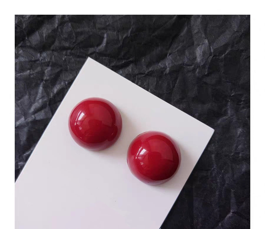 Fun Cute Round Resin Geometric Ear Earrings