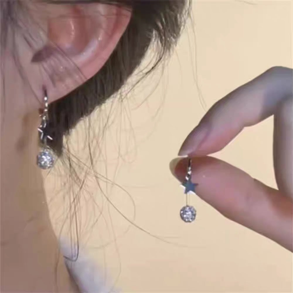 Women's Star Sparkling Zircon Refined Drop Dainty Clips Ear Buckle