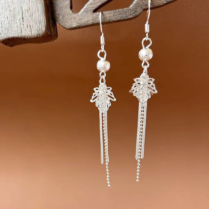 Sier Ethnic Style Peacock Retro Ear Hook Vintage Scenic Spot Earrings