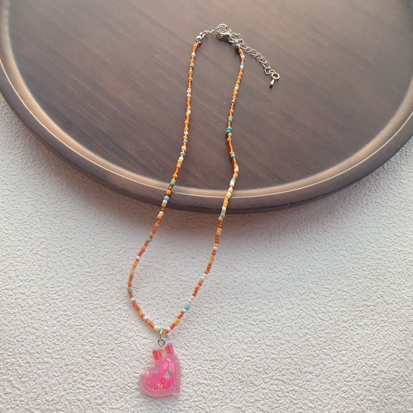 Beaded For Cartoon Cute Bowknot Clavicle Chain Necklace