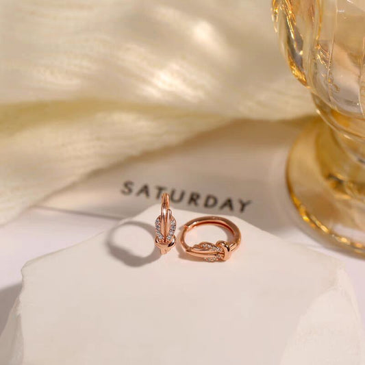 Knotted Circle Ear Clip Trendy Simple Earrings