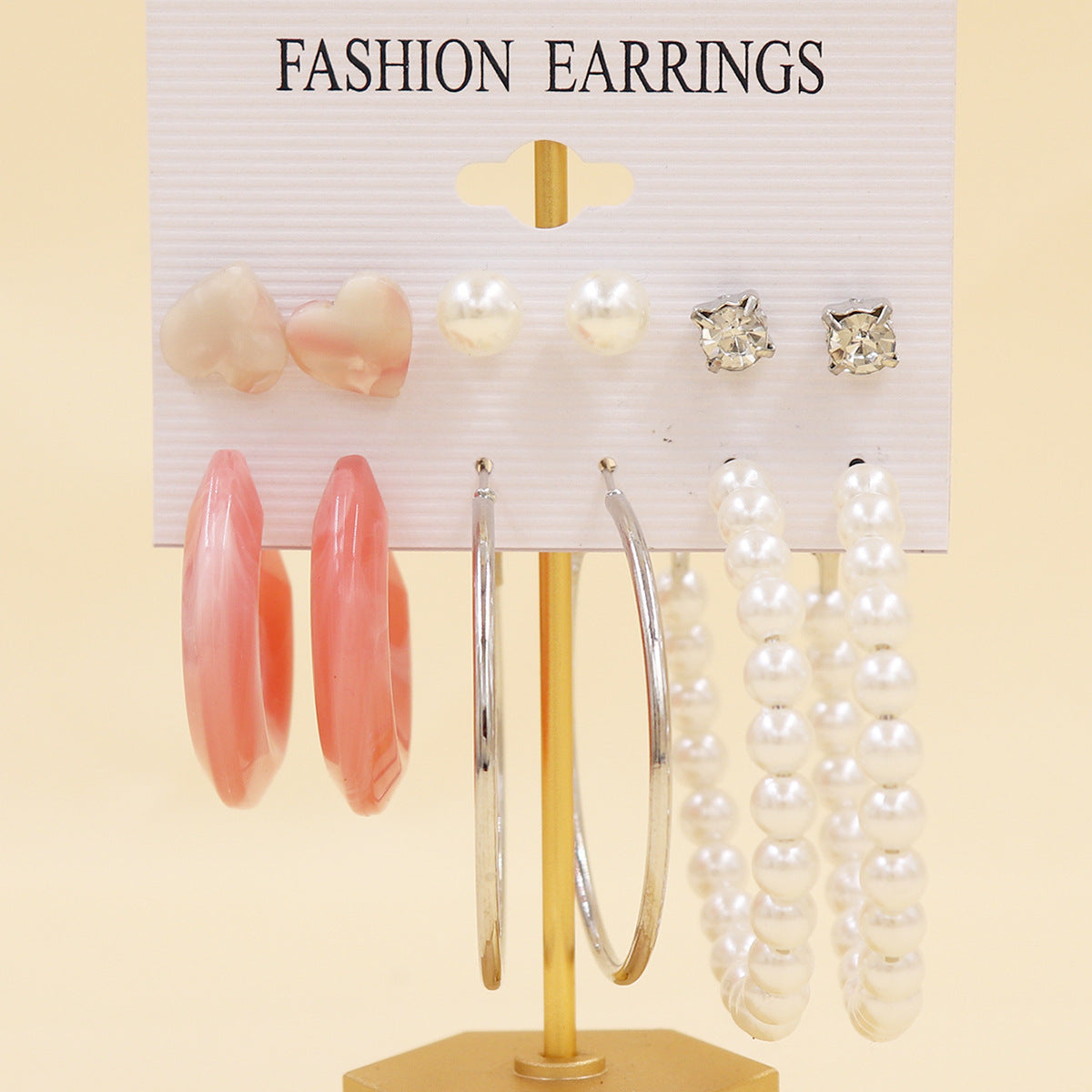 Women's Color Resin Leopard Print Pairs Retro Fashion Earrings