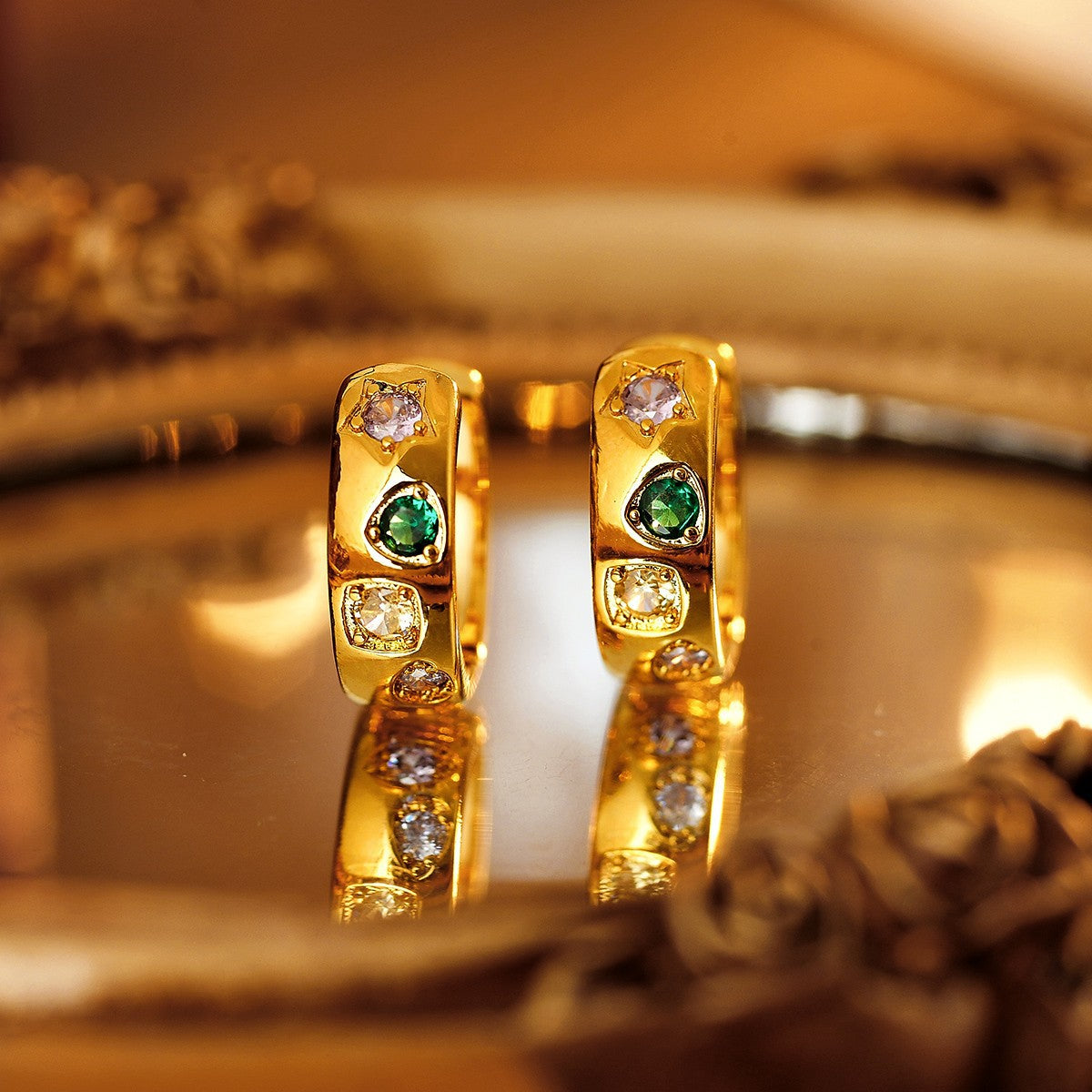 Stylish Gems Colorful Zircon Unique Temperament Earrings