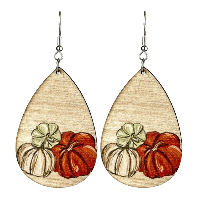 Autumn Flower Ghost Bohemian Retro Thanksgiving Earrings