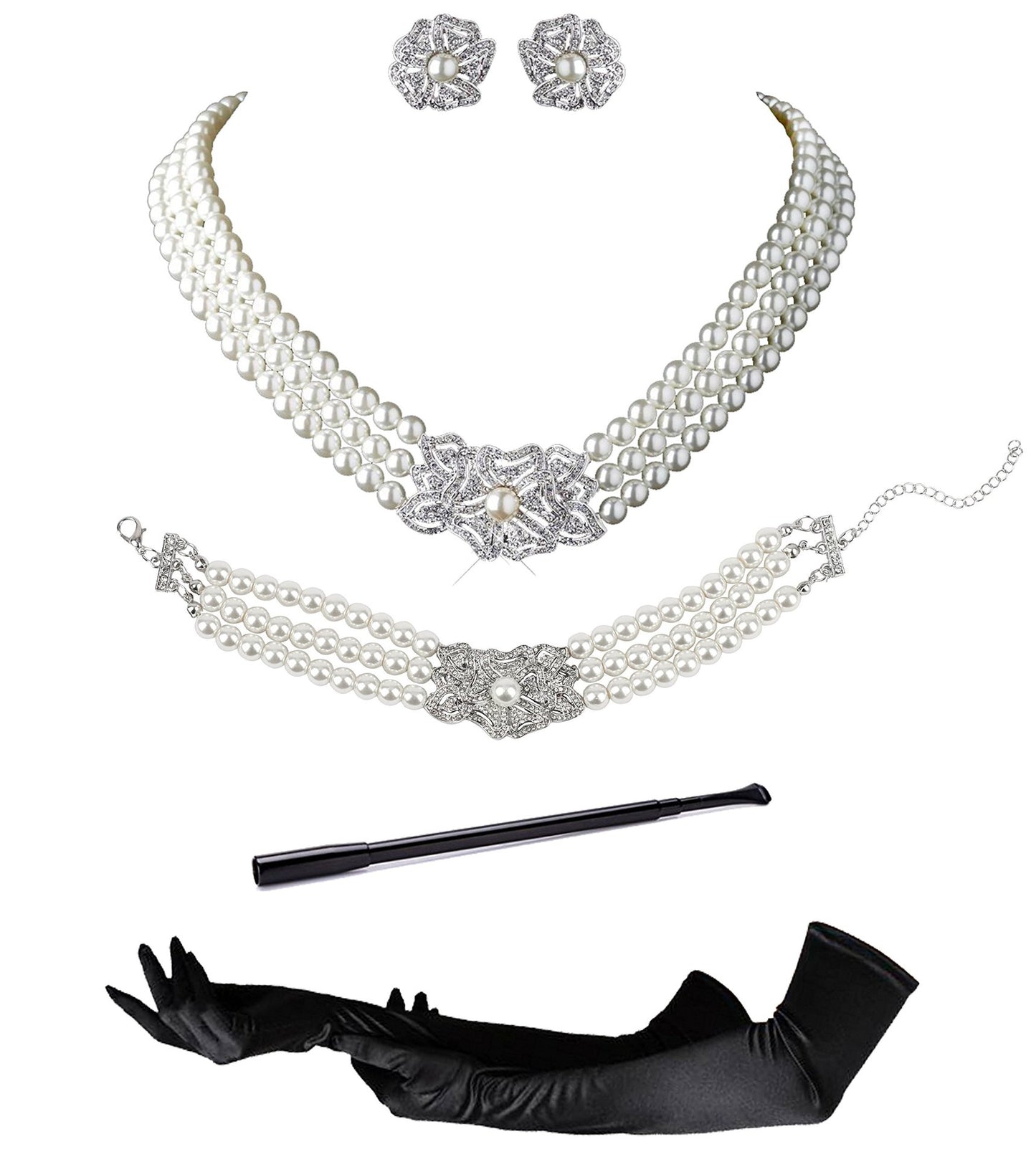 Audrey Hepburn Bride Rhinestone Big Crystal Necklaces