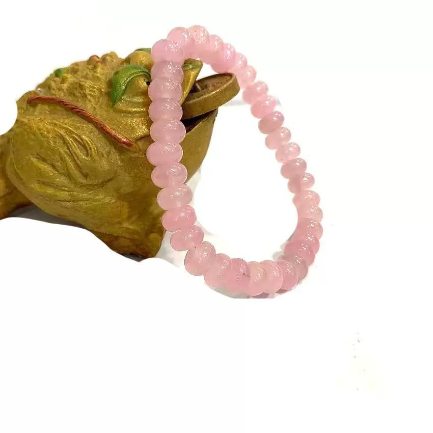 Natural Cherry Blossom Floating Flowers Agate Chalcedony Fashion Sweet Single Bracelet