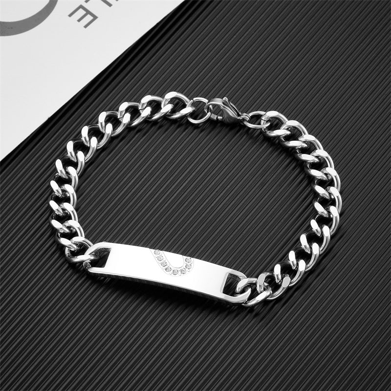 Men's Medical Logo Titanium Steel Simple Stylish Bracelets