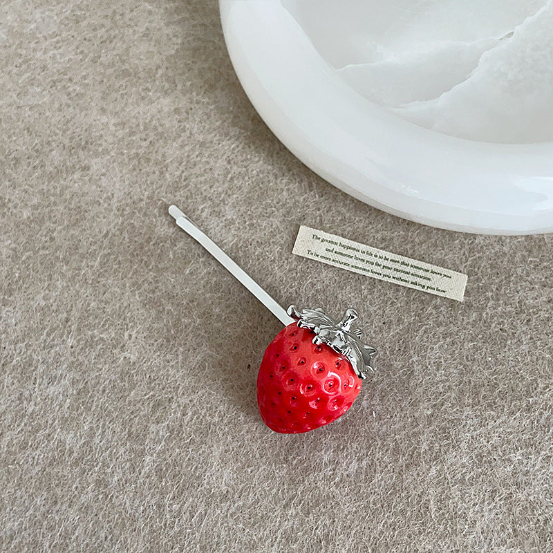 Sweet Cute Red Artificial Strawberry Ear Female Exaggerated Unique Necklace