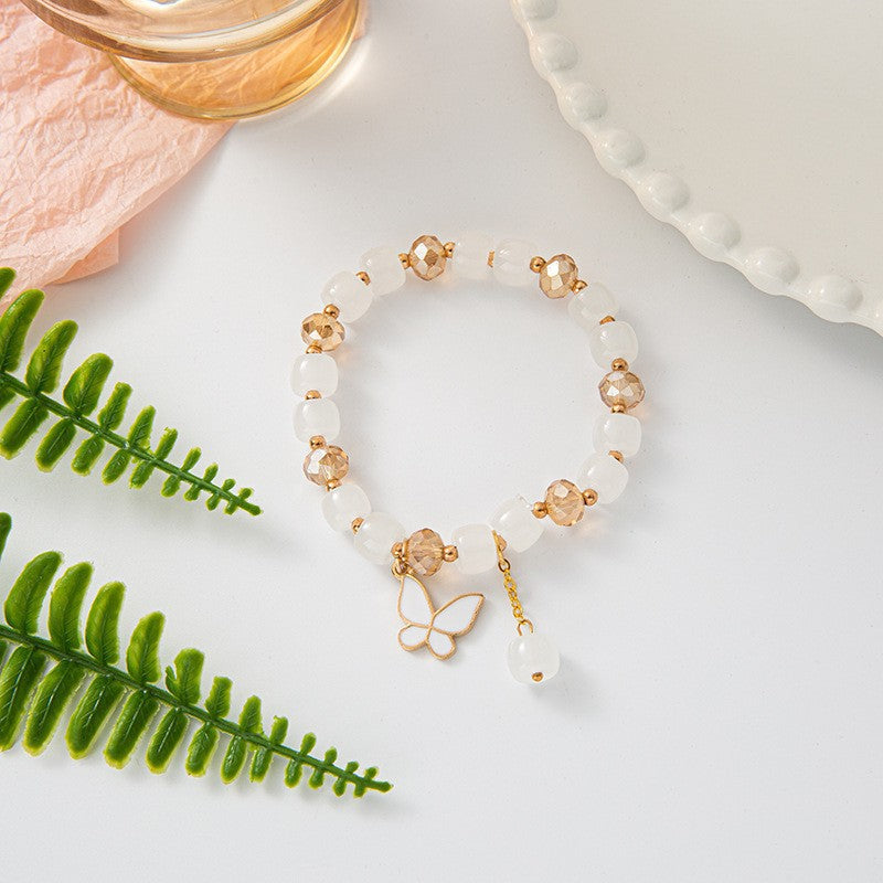 Female Aquamarine Gray Moonlight Natural Crystal Bracelet